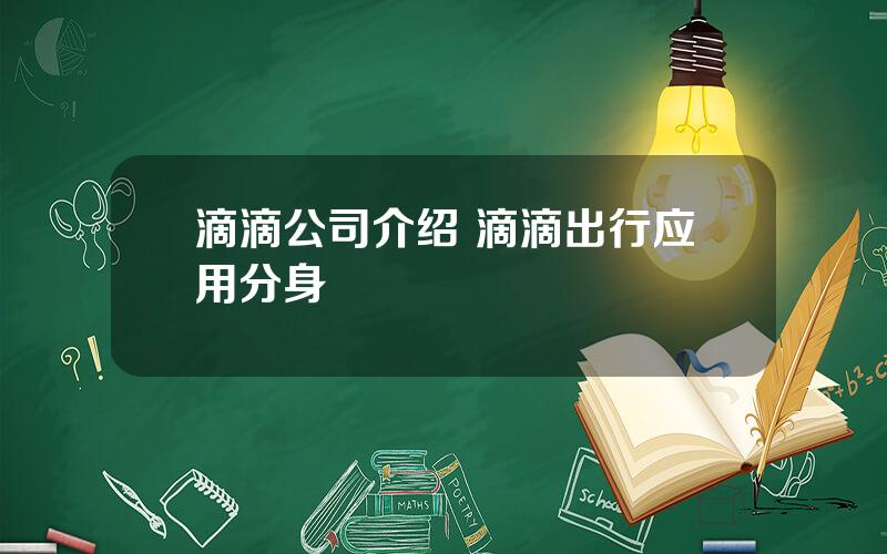 滴滴公司介绍 滴滴出行应用分身